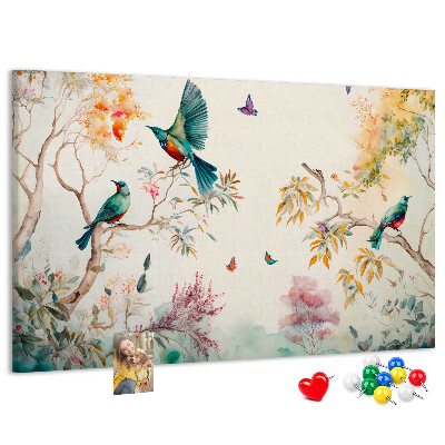 Cork board Flowers birds nature