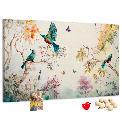 Cork board Flowers birds nature