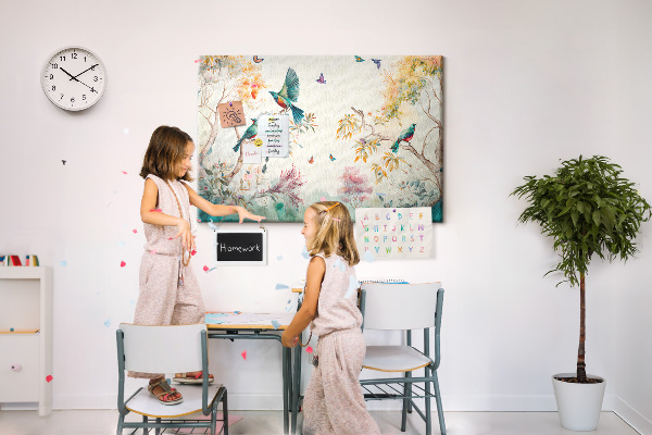 Cork board Flowers birds nature