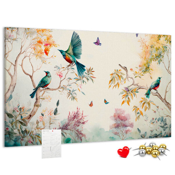 Cork board Flowers birds nature