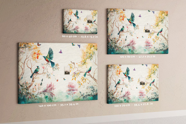 Cork board Flowers birds nature