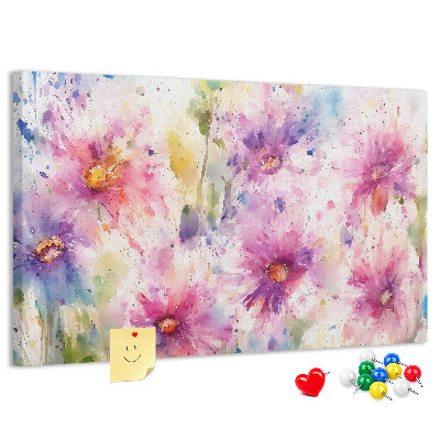 Cork display board Painted flowers
