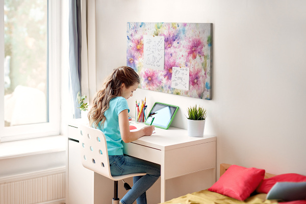 Cork display board Painted flowers