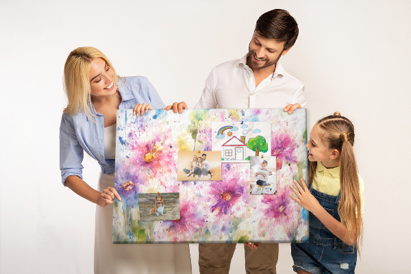 Cork display board Painted flowers