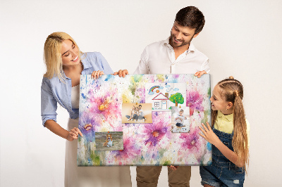 Cork display board Painted flowers