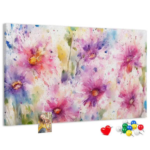 Cork display board Painted flowers