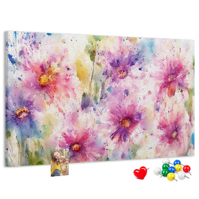 Cork display board Painted flowers