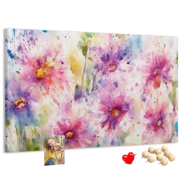 Cork display board Painted flowers