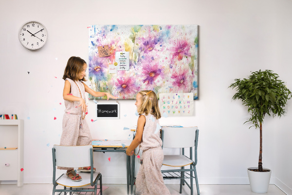 Cork display board Painted flowers