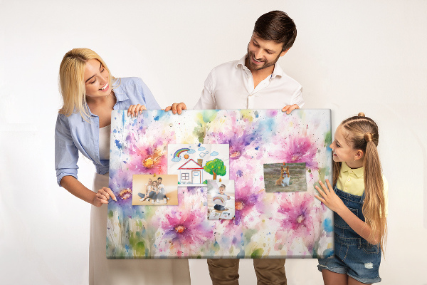 Cork display board Painted flowers
