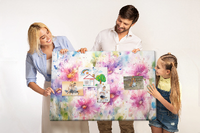 Cork display board Painted flowers