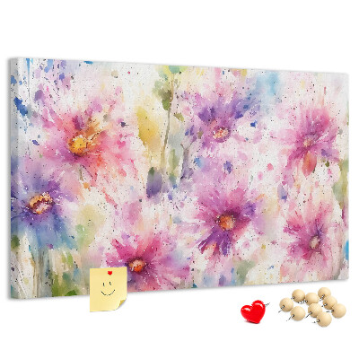 Cork display board Painted flowers
