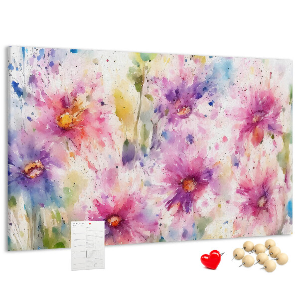 Cork display board Painted flowers