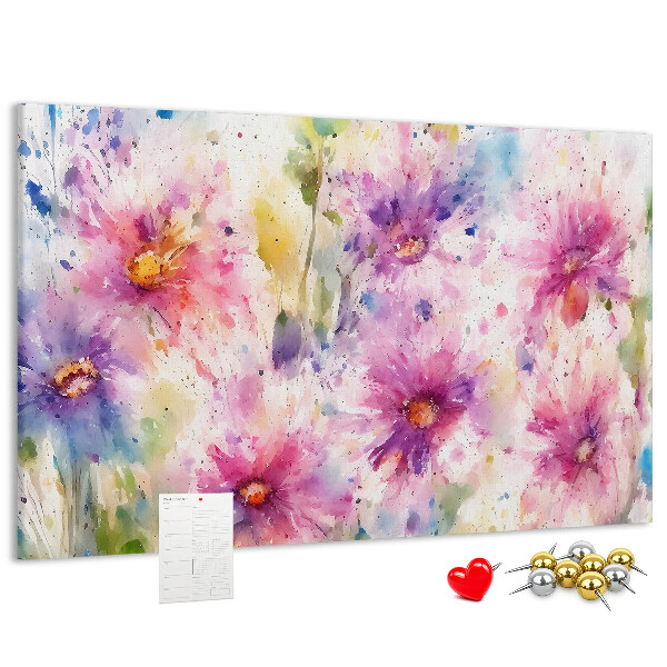 Cork display board Painted flowers