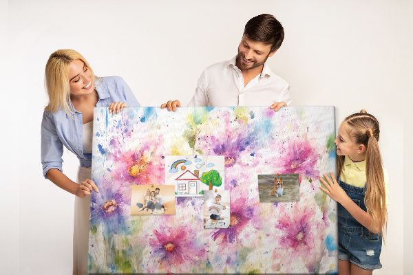 Cork display board Painted flowers