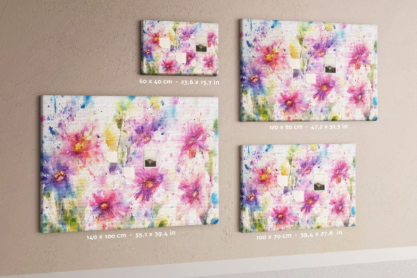 Cork display board Painted flowers