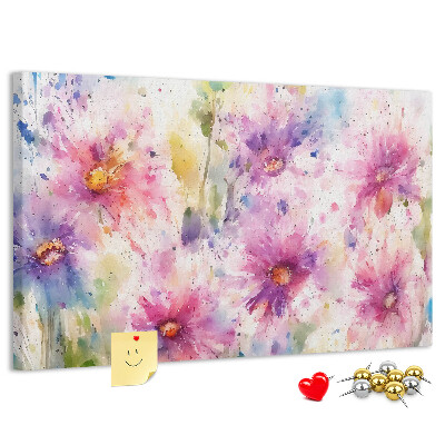 Cork display board Painted flowers