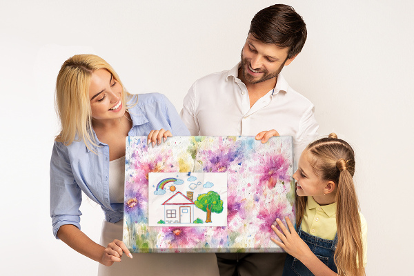 Cork display board Painted flowers