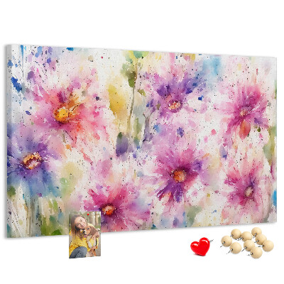 Cork display board Painted flowers