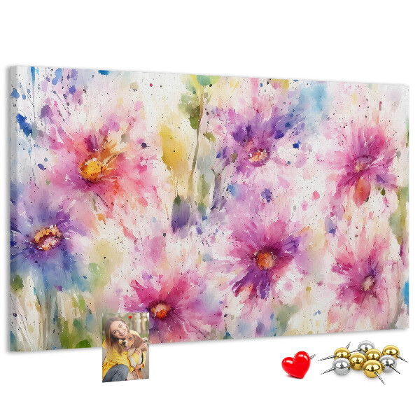 Cork display board Painted flowers