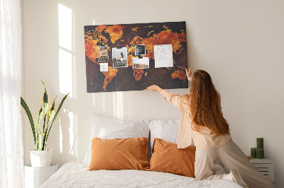 Cork memo board World map