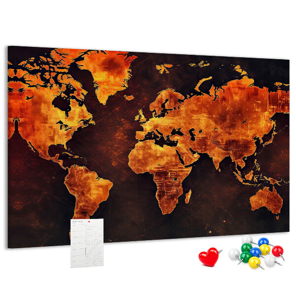 Cork memo board World map