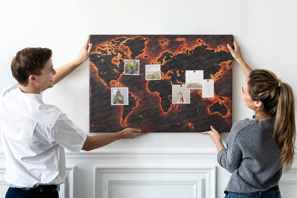 Cork board World map