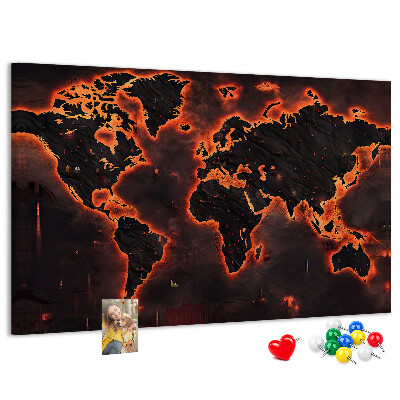 Cork board World map