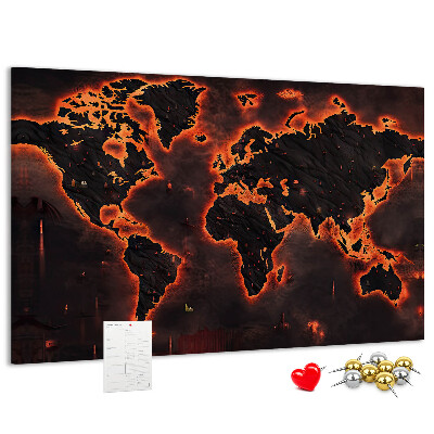 Cork board World map