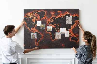 Cork board World map