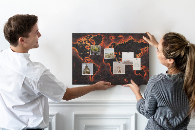 Cork board World map