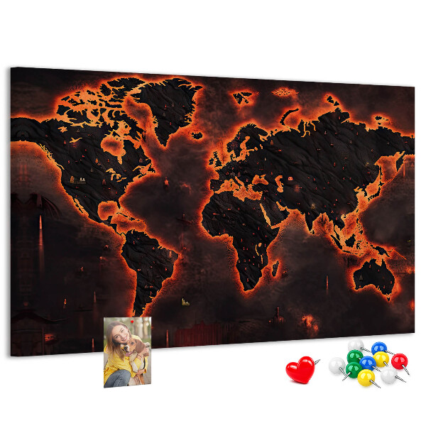 Cork board World map