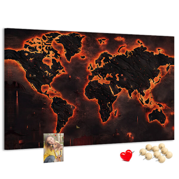 Cork board World map
