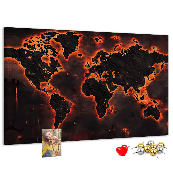Cork board World map