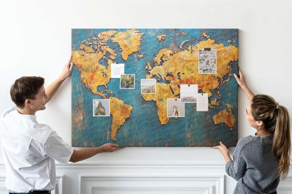 Cork board Decorative world map