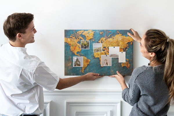 Cork board Decorative world map