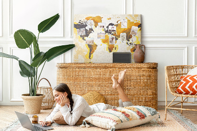 Cork display board Abstract world map
