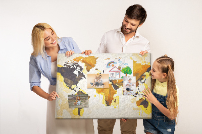 Cork display board Abstract world map