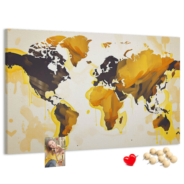 Cork display board Abstract world map