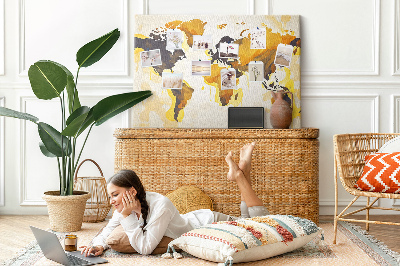 Cork display board Abstract world map