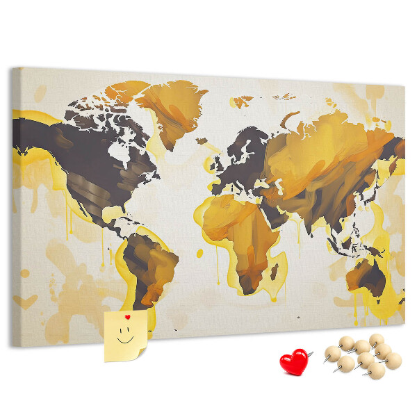 Cork display board Abstract world map