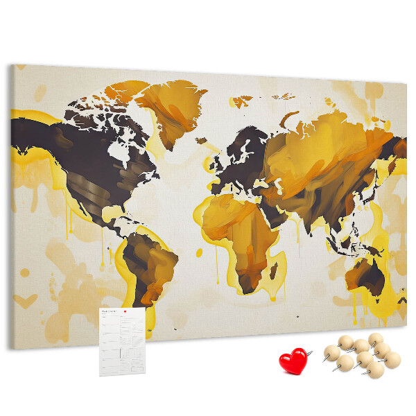 Cork display board Abstract world map