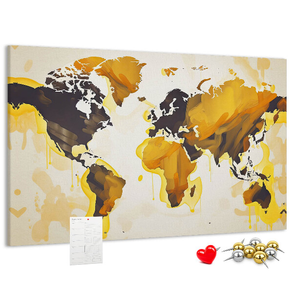 Cork display board Abstract world map