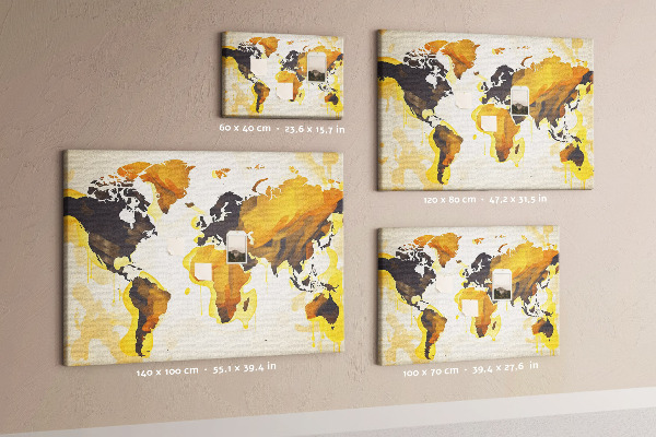 Cork display board Abstract world map