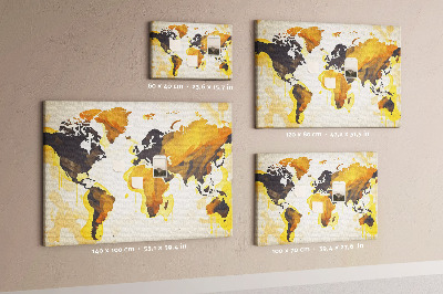 Cork display board Abstract world map