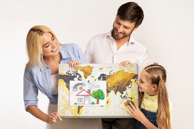 Cork display board Abstract world map