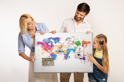 Cork memo board World map