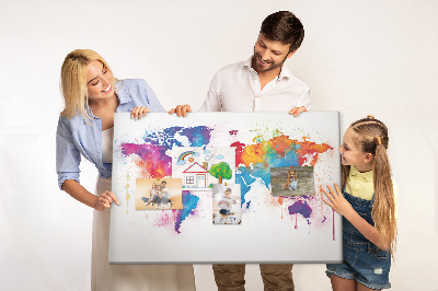 Cork memo board World map
