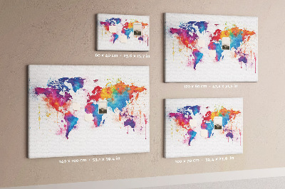 Cork memo board World map