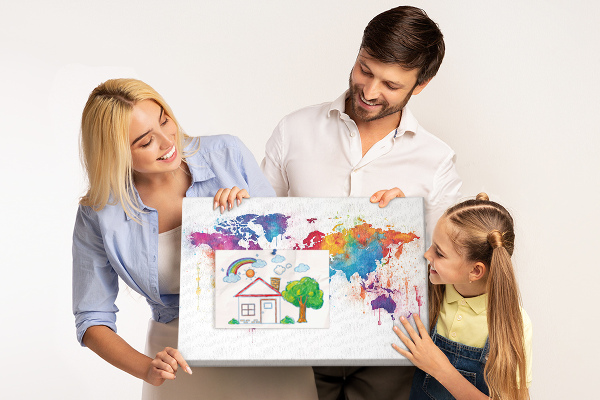 Cork memo board World map